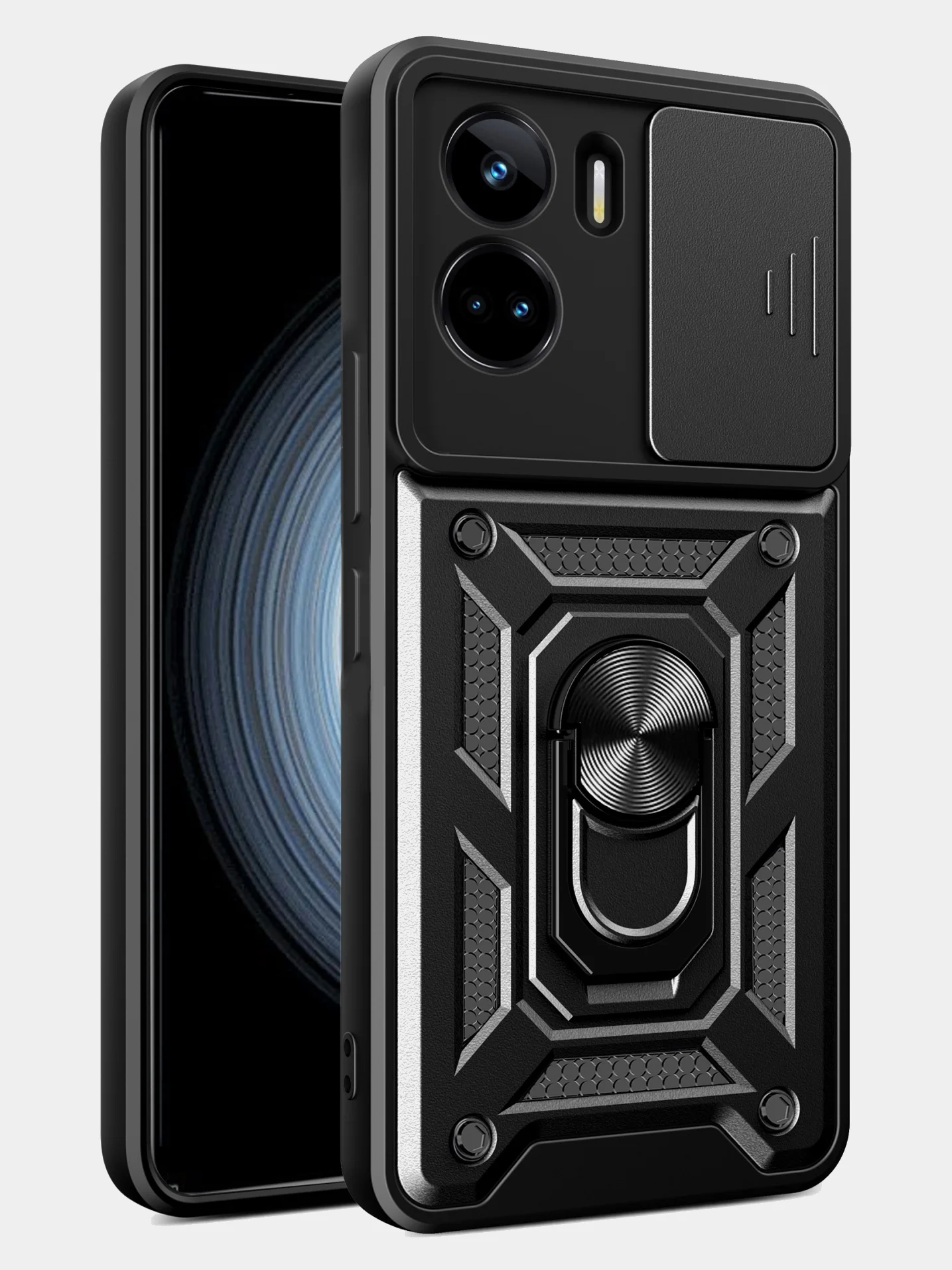 Черный чехол противоударный armors для Honor 90 Lite / Хонор 90 Лайт с защитой камеры