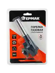 Горелка газ. с керамическим изолятором, пьезо, цанговый захват, широкое cопло 17,5х4х6,2см