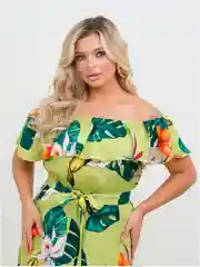 Салатовый сарафан женский, большие размеры