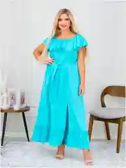 Мятный сарафан женский, большие размеры