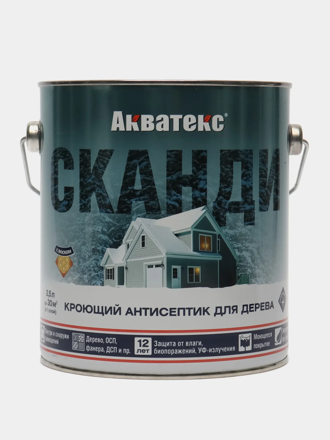 Антисептик для дерева Акватекс Сканди, айсберг, 2,5 л