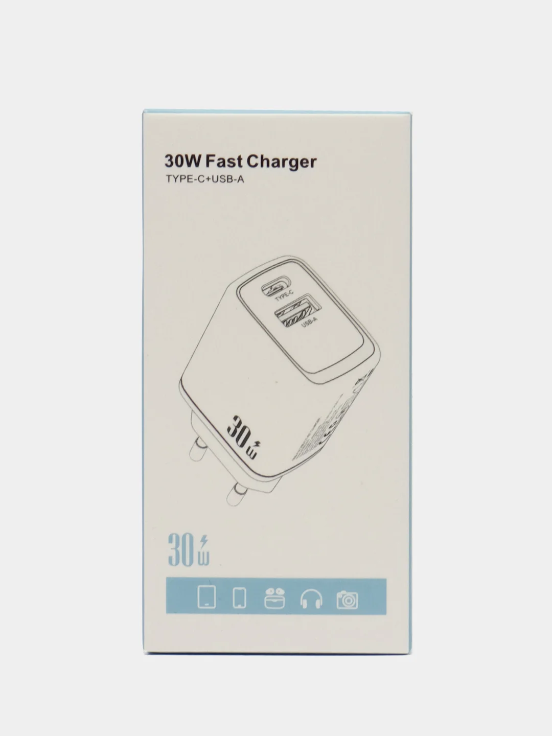 Белый cетевой адаптер CharGuide 30 Watt для быстрой зарядки телефона