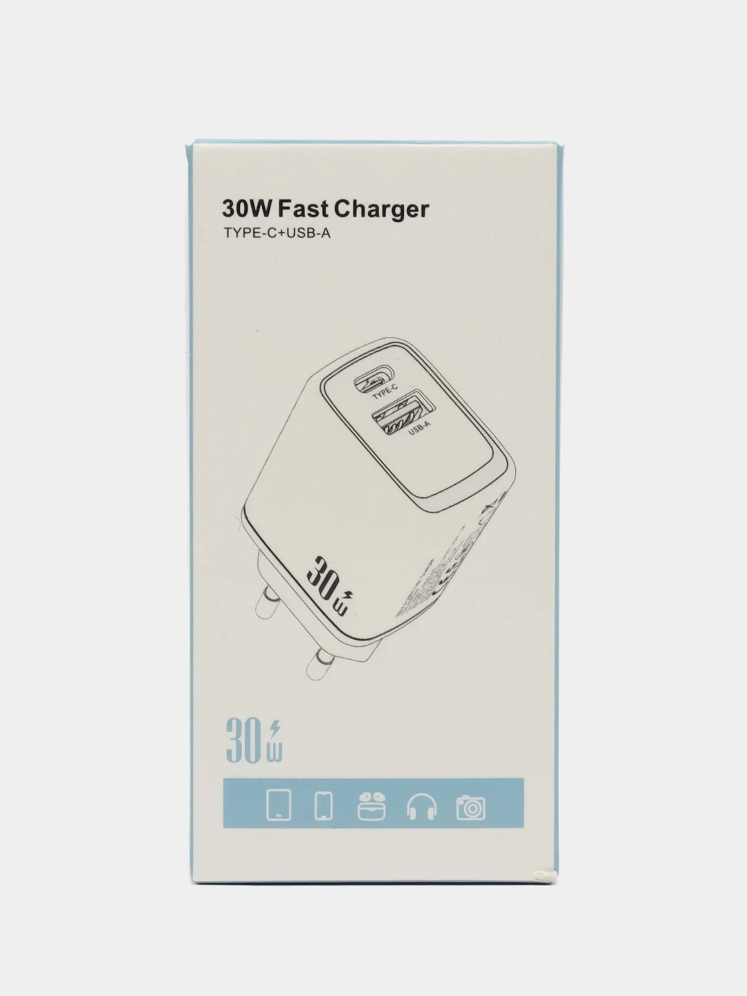 Черный cетевой адаптер CharGuide 30 Watt для быстрой зарядки телефона