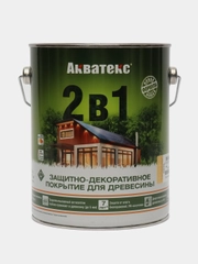 Акватекс 2 в 1, пропитка по дереву, цвет Сосна, 2,7 л