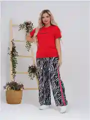 Красный костюм-двойка женский, большие размеры