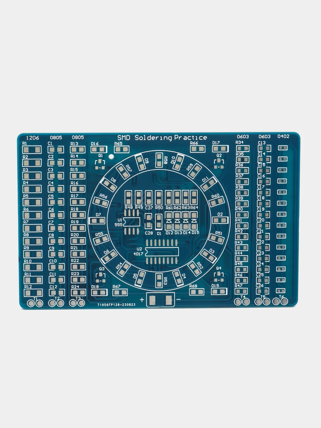 Набор для пайки, DIY, Учебная плата с бегущими огнями на чипах CD4017 и NE555