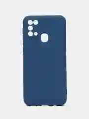 Темно-синий чехол для Samsung M31 силиконовый с защитой камеры