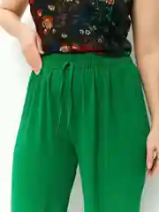 Зеленый женские брюки легкие широкие
