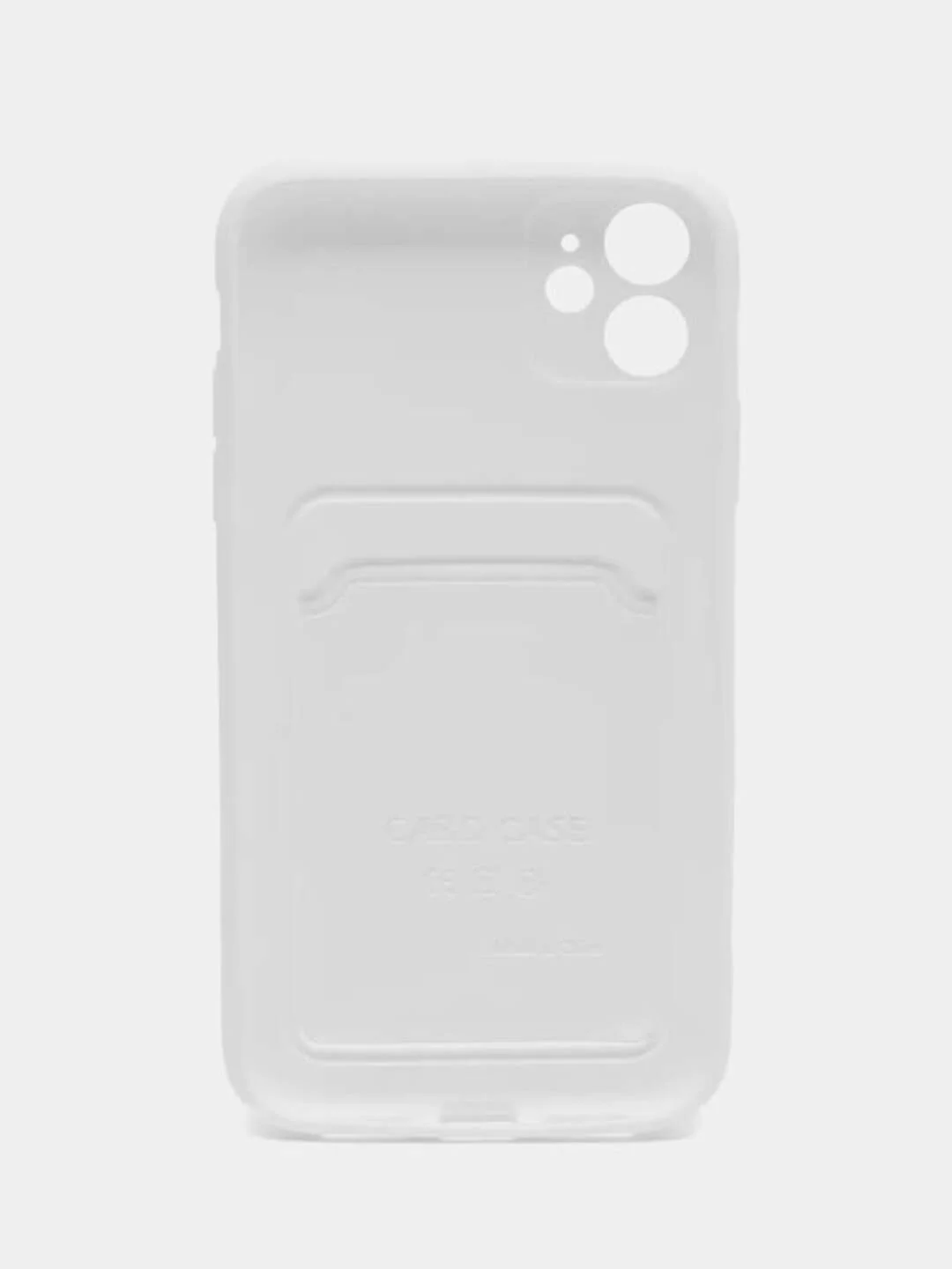 Белый чехол для iPhone (Айфон) 11 с карманом для карт, силиконовый