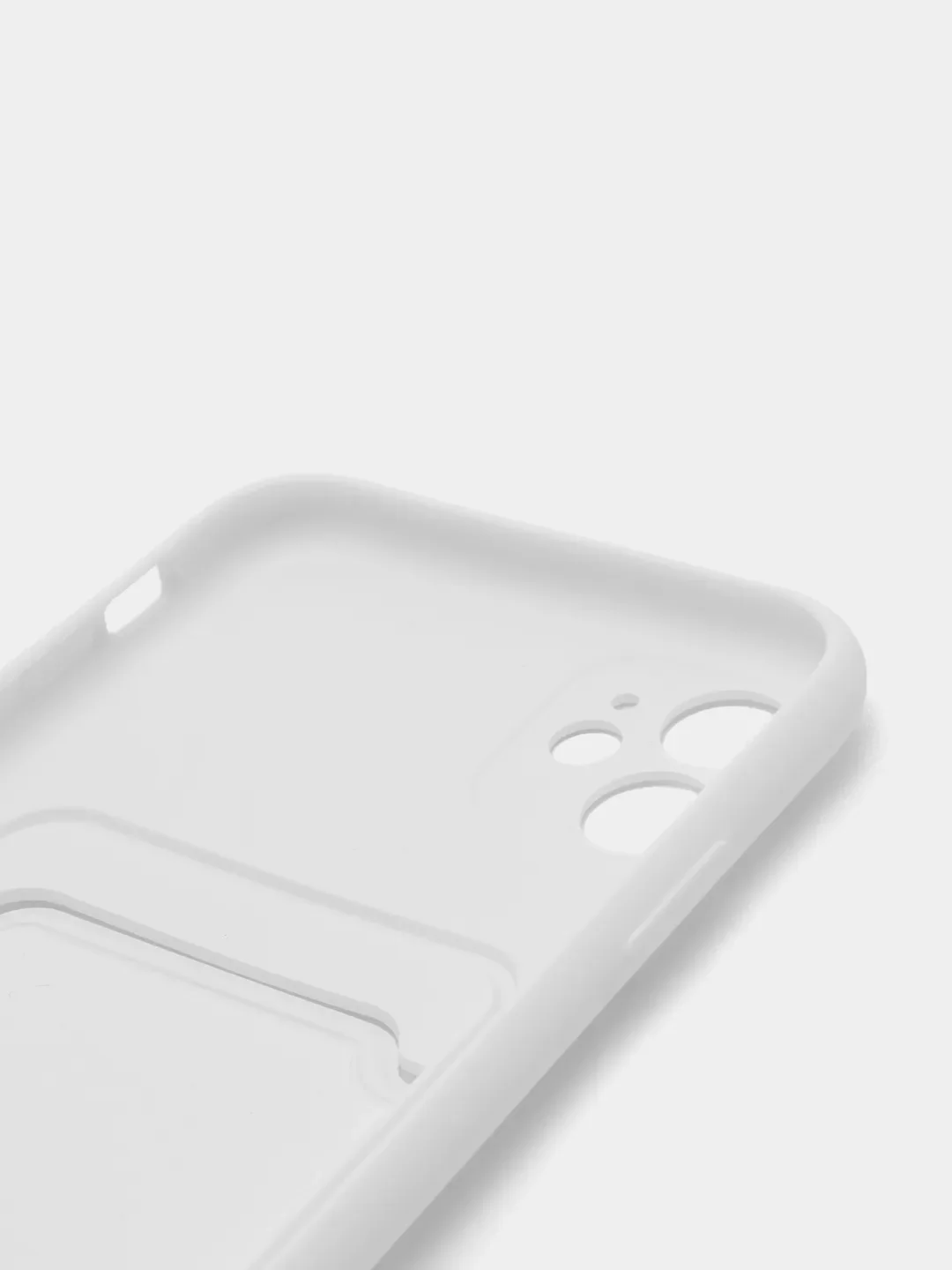 Белый чехол для iPhone (Айфон) 11 с карманом для карт, силиконовый