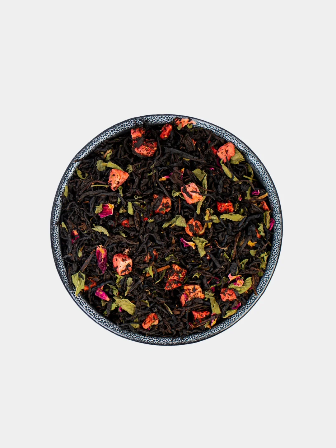 Чай черный листовой TEAON "Клубничный", с добавлением ягод клубники, мяты, розы, 50 г