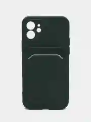 Лесной зеленый чехол для iPhone (Айфон) 11 с карманом для карт, силиконовый