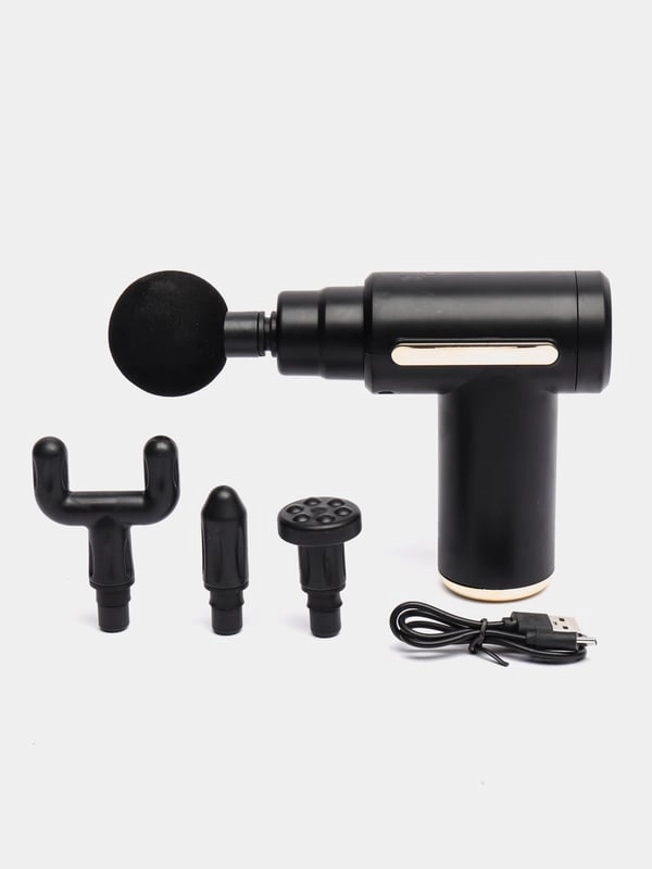 Мышечный массажер для тела Fascial Gun,ударный,перкуссионный,антицеллюлитный/ 4 насадки