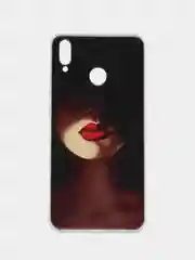 Фиолетовый силиконовый чехол на Honor 8X / Хонор 8Х прозрачный, с рисунком, защита камеры