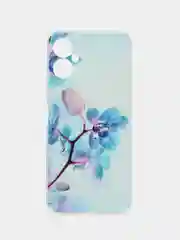 Лазурный чехол на Tecno Spark 9 Pro / Текно Спарк 9 Про прозрачный, с рисунком, защита камеры