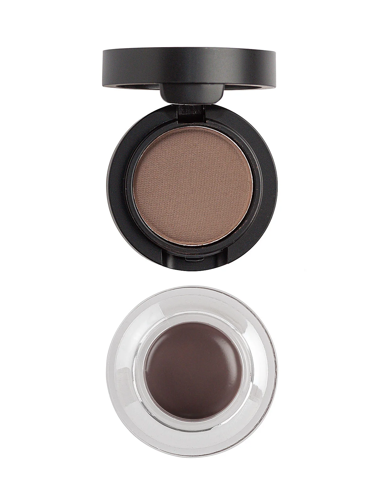 Серый меланж набор: помада для бровей, тени, кисть Eyebrow Powder & Gel