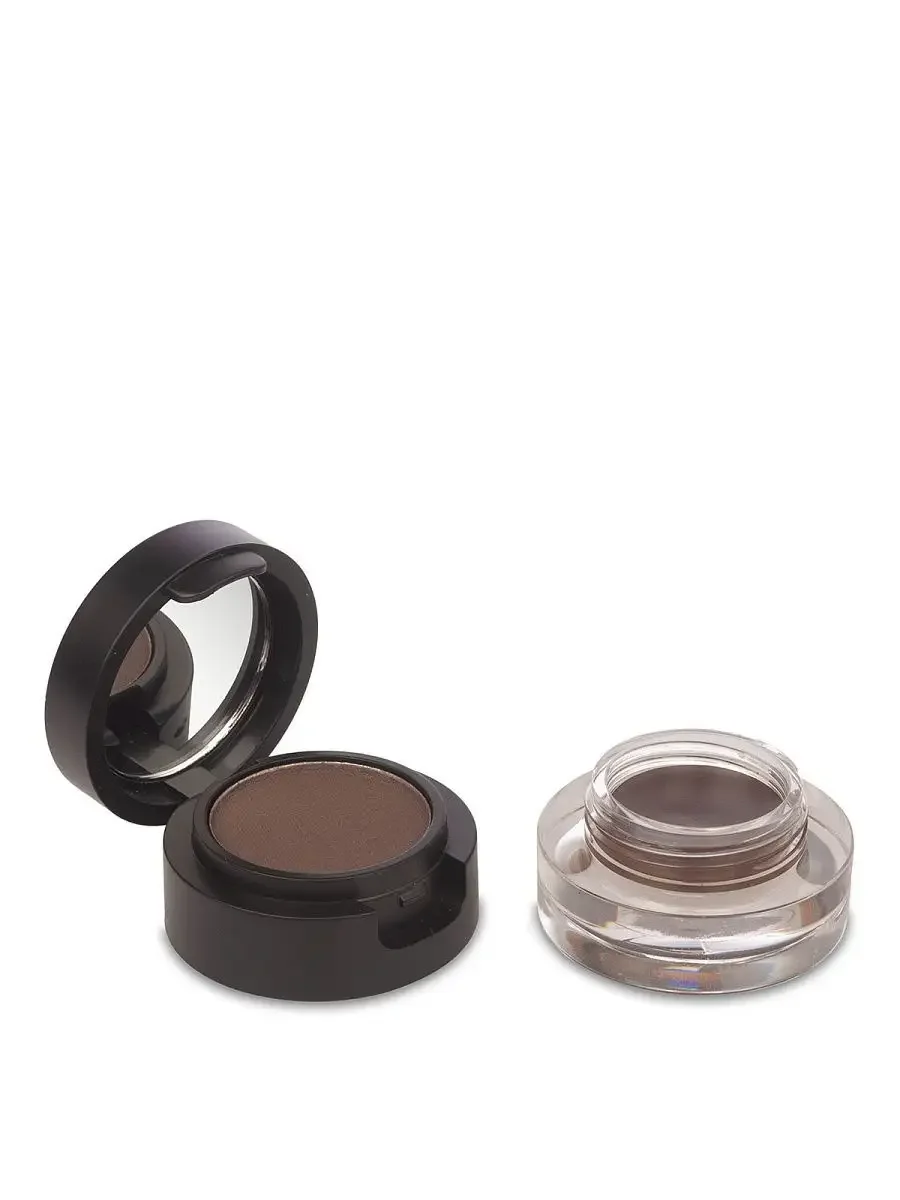 Тёмно-коричневый набор: помада для бровей, тени, кисть Eyebrow Powder & Gel