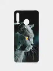 Тёмно-серый чехол на Huawei P30 Lite/Honor 20S/20 Lite 2020 / Хуавей P30 Lite прозрачный, с рисунком