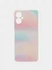 Пудровый чехол на Tecno Spark 9 Pro / Текно Спарк 9 Про прозрачный, с рисунком, защита камеры