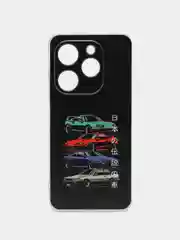 Хром чехол на Tecno Spark Go 2024/20C / Текно Спарк Го 2024/20C прозрачный, с рисунком