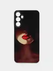 Фиолетовый чехол на Samsung Galaxy A15 / Самсунг А15 прозрачный, с рисунком, защита камеры