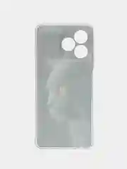 Тёмно-серый силиконовый чехол на Realme C53/C51/Note 50 / Реалми С53/С51/Нот 50 прозрачный, с рисунком