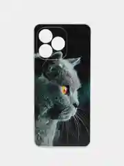 Тёмно-серый силиконовый чехол на Realme C53/C51/Note 50 / Реалми С53/С51/Нот 50 прозрачный, с рисунком
