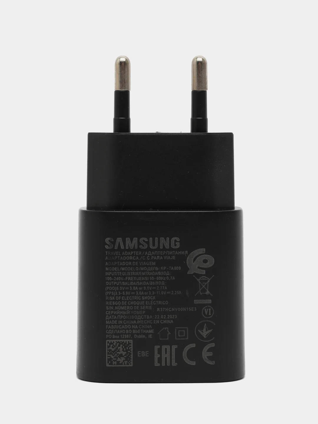 Черный сетевое зарядное устройство для Samsung TA800 Type-C,25W USB-C зарядка самсунг