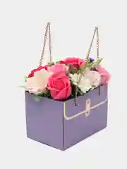 Фиолетовый букет из вспененного мыла , подарок на Новый год маме,сестре,коллеге ,подарочный набор
