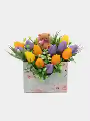 Желтый минибукет из мыла,мыльных роз,подарочный набор, подарок учителю,коллеге