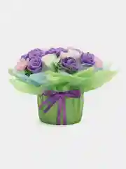 Пудровый букет из мягких игрушек и бабочек, светящийся, подарок