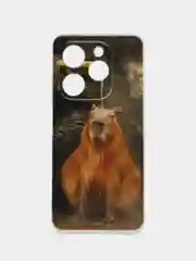 Коричневый чехол на Tecno Spark Go 2024/20C / Текно Спарк Го 2024/20C прозрачный, с рисунком