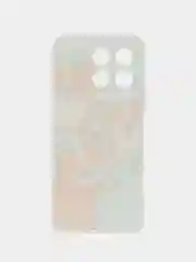 Светло-оранжевый силиконовый чехол на Honor X8B / Хонор X8B прозрачный, с рисунком, защита камеры