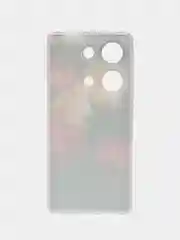 Кораллово-розовый чехол на Xiaomi Redmi Note 13 Pro 4G/Poco M6 Pro 4G прозрачный, с рисунком, защита камеры