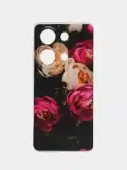 Кораллово-розовый чехол на Xiaomi Redmi Note 13 Pro 4G/Poco M6 Pro 4G прозрачный, с рисунком, защита камеры