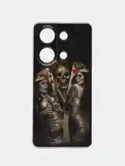 Оливковый чехол на Xiaomi Redmi Note 13 Pro 4G/Poco M6 Pro 4G прозрачный, с рисунком, защита камеры