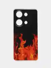 Оранжевый чехол на Xiaomi Redmi Note 13 Pro 4G/Poco M6 Pro 4G прозрачный, с рисунком, защита камеры