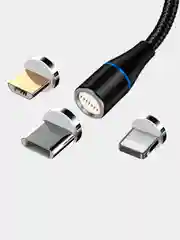 Магнитный кабель, с тремя головками, Type-C, micro USB, Lightning, без головок