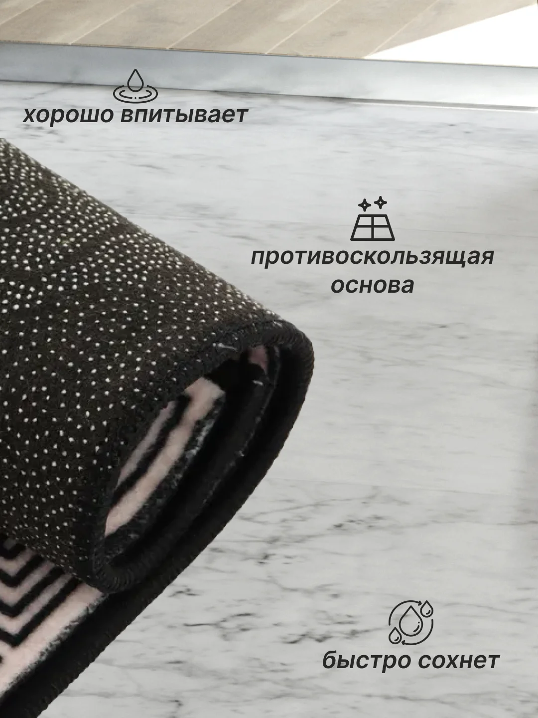 Угольный коврик для ванной и туалета