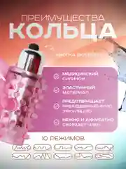 Розовый двойное виброкольцо, эрекционное кольцо с вибрацией на пенис и мошонку, стимуляция клитора