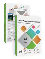 Пленка для ламинирования бумаги, документов, ГЕЛЕОС, формат А4 (216х303 мм), 75 мкм 100 шт