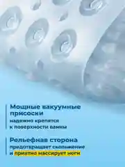 Прозрачный коврик противоскользящий для ванной Birdhouse, прозрачный, 100х39 см