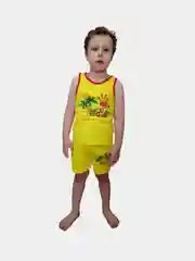 Лимонный комплект детский хлопковый, майка и шорты для мальчиков и девочек