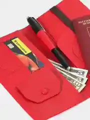 Черный кошелек-обложка для документов, паспорта, карт и денег, с RFID защитой