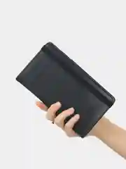 Черный кошелек-обложка для документов, паспорта, карт и денег, с RFID защитой