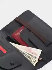 Черный кошелек-обложка для документов, паспорта, карт и денег, с RFID защитой