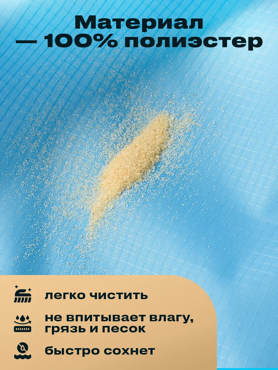 Пляжный коврик складной Travel Friendly, коврик для отдыха 200х210 см