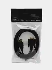 Черный кабель переходник HDMI-VGA со звуком и питанием