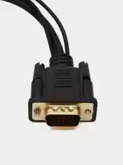 Черный кабель переходник HDMI-VGA со звуком и питанием