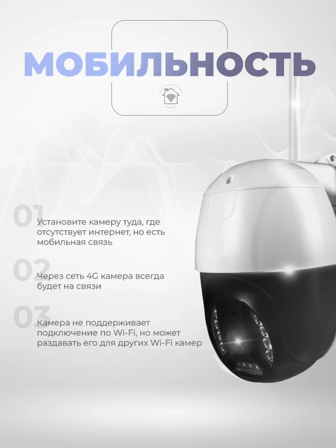 Камера видеонаблюдения поворотная IP 4G 2Мп Ps-Link PS-GBV20 c LED подсветкой для улицы